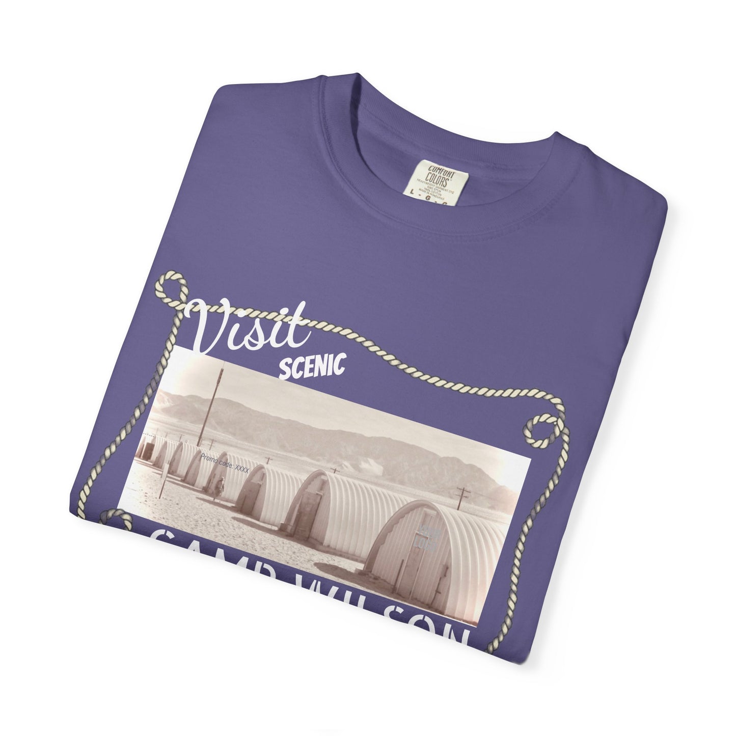 Scenic Camp Wilson (White print) Garment-Dyed Unisex T-Shirt