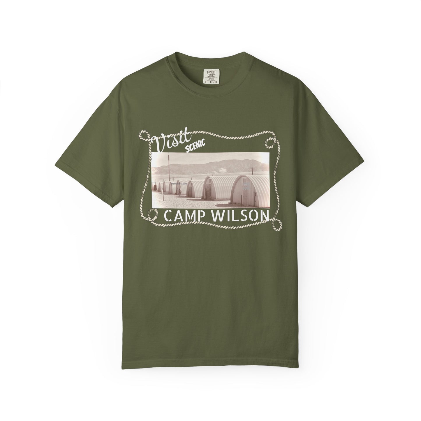 Scenic Camp Wilson (White print) Garment-Dyed Unisex T-Shirt