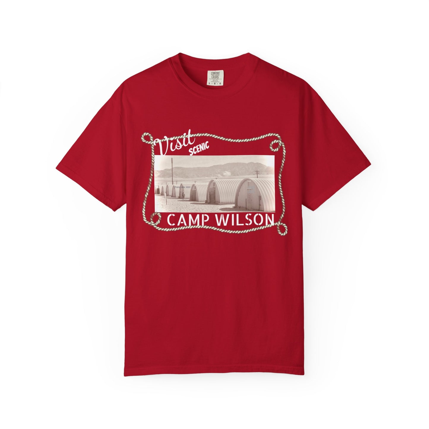 Scenic Camp Wilson (White print) Garment-Dyed Unisex T-Shirt