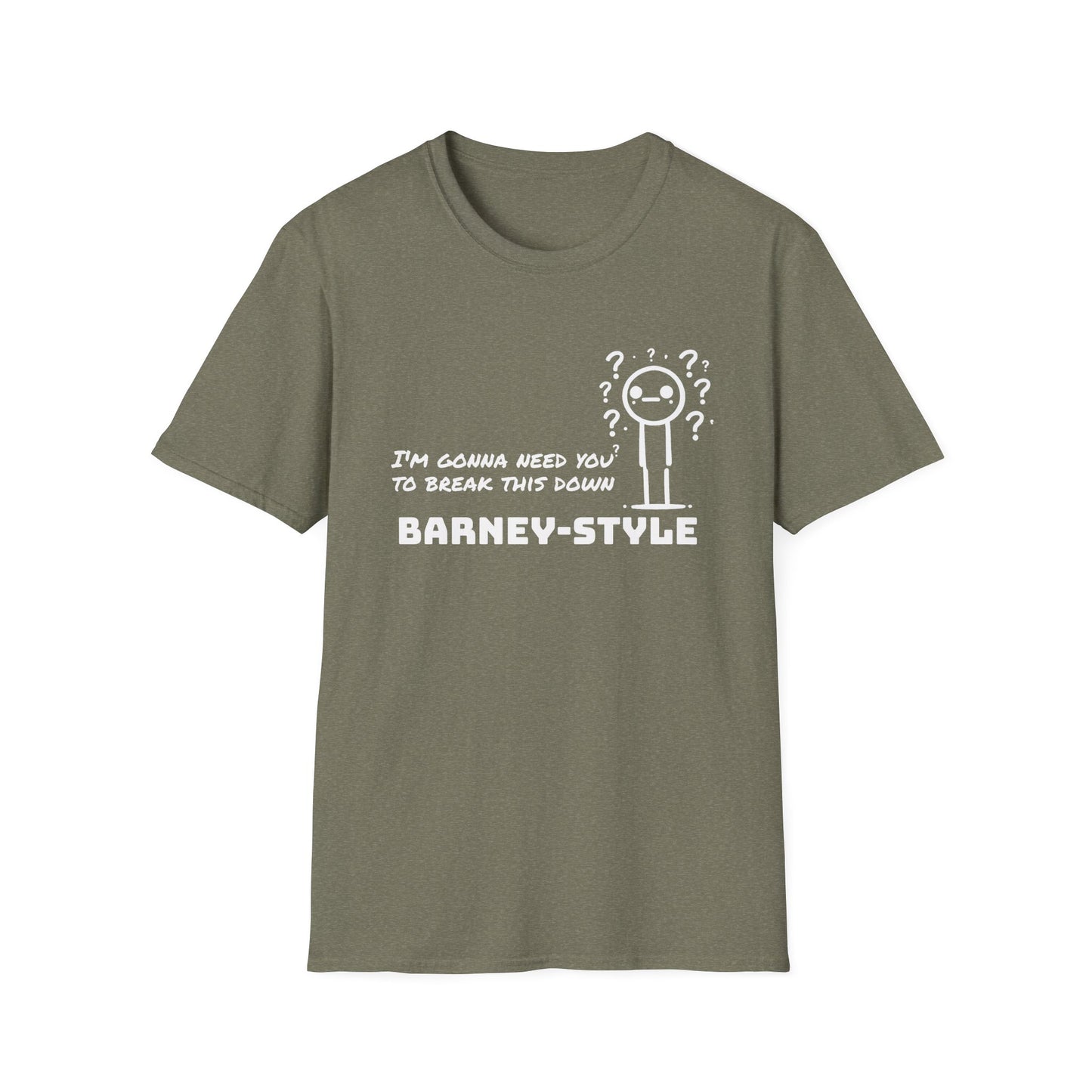 Barney-Style (White Print) | Unisex Softstyle T-Shirt