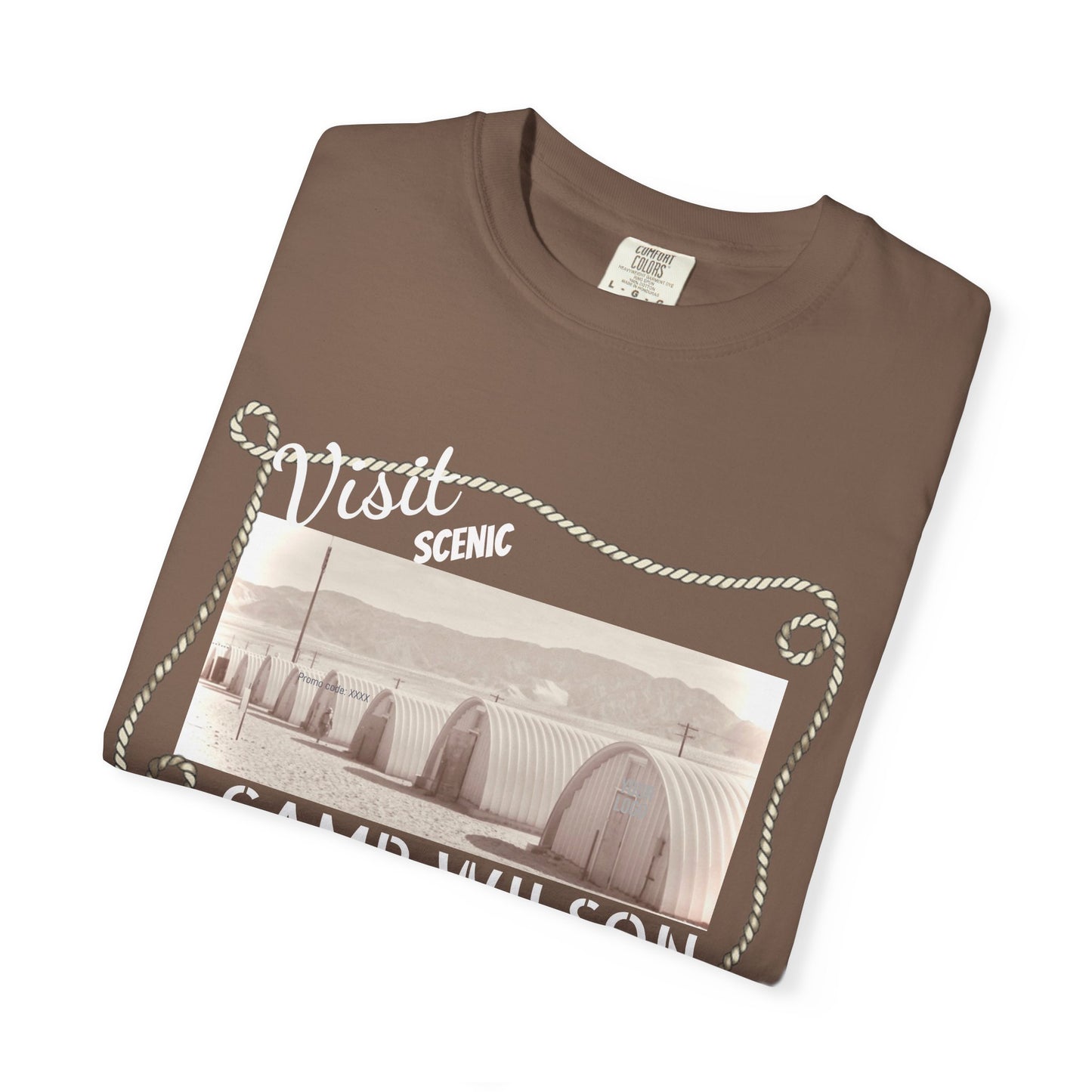 Scenic Camp Wilson (White print) Garment-Dyed Unisex T-Shirt