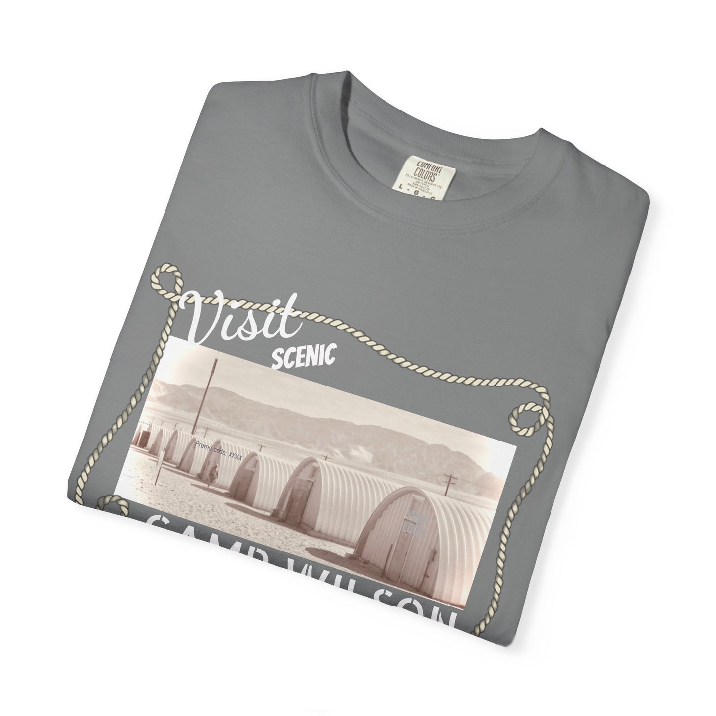 Scenic Camp Wilson (White print) Garment-Dyed Unisex T-Shirt
