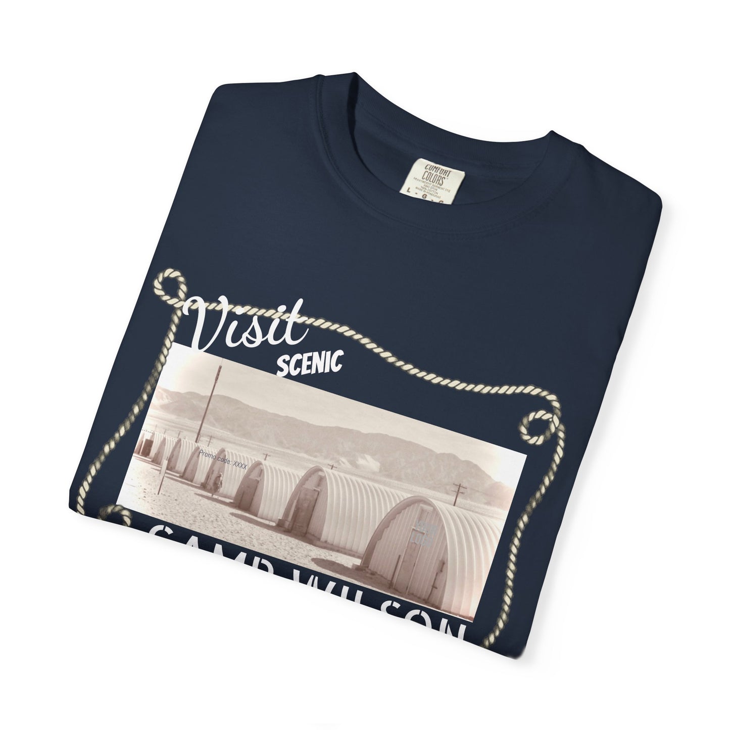 Scenic Camp Wilson (White print) Garment-Dyed Unisex T-Shirt
