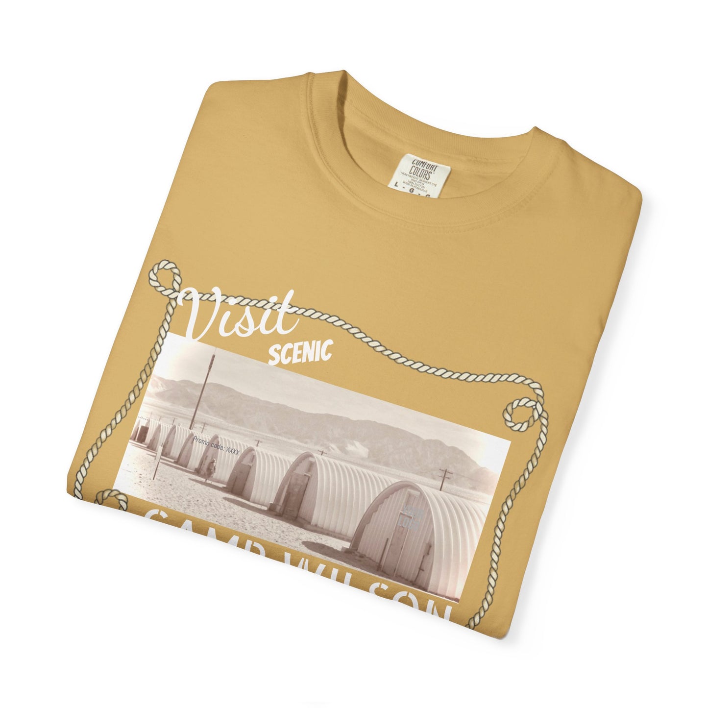 Scenic Camp Wilson (White print) Garment-Dyed Unisex T-Shirt