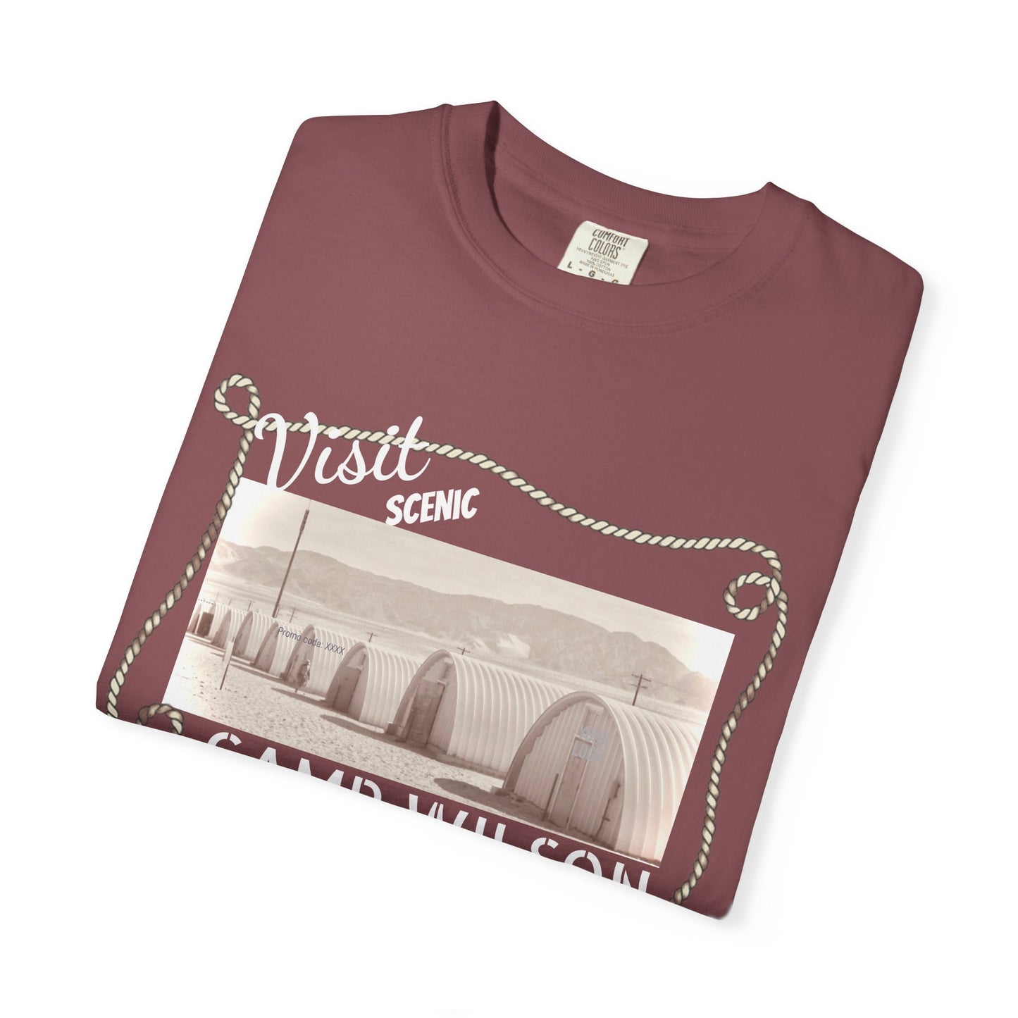 Scenic Camp Wilson (White print) Garment-Dyed Unisex T-Shirt