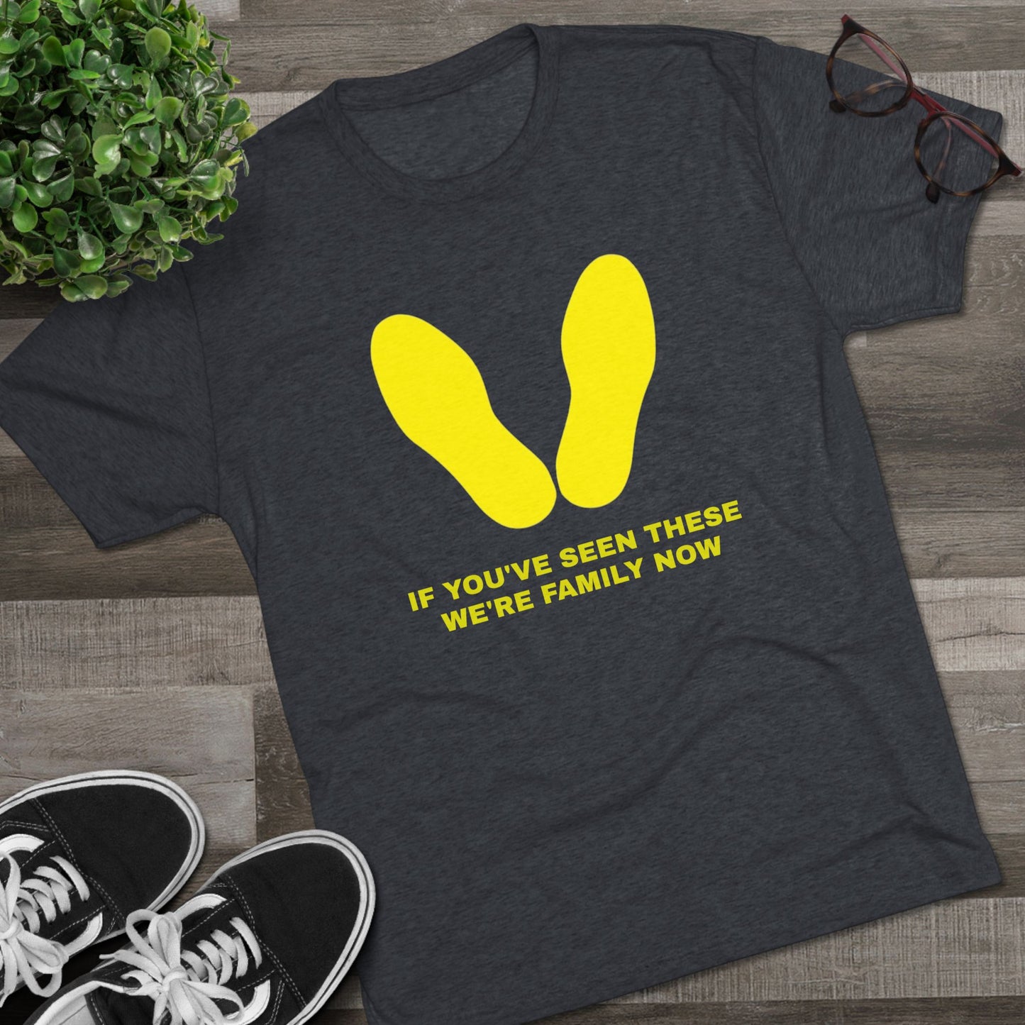 Yellow Footprint Family | Unisex Tri-Blend Crew Tee