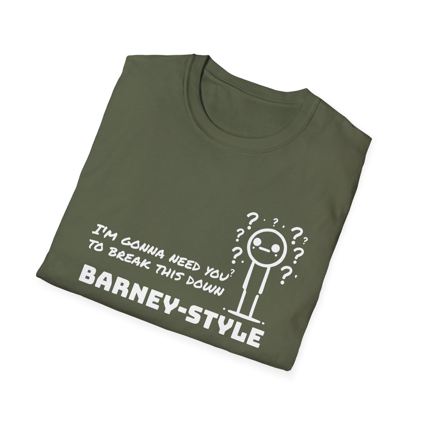 Barney-Style (White Print) | Unisex Softstyle T-Shirt