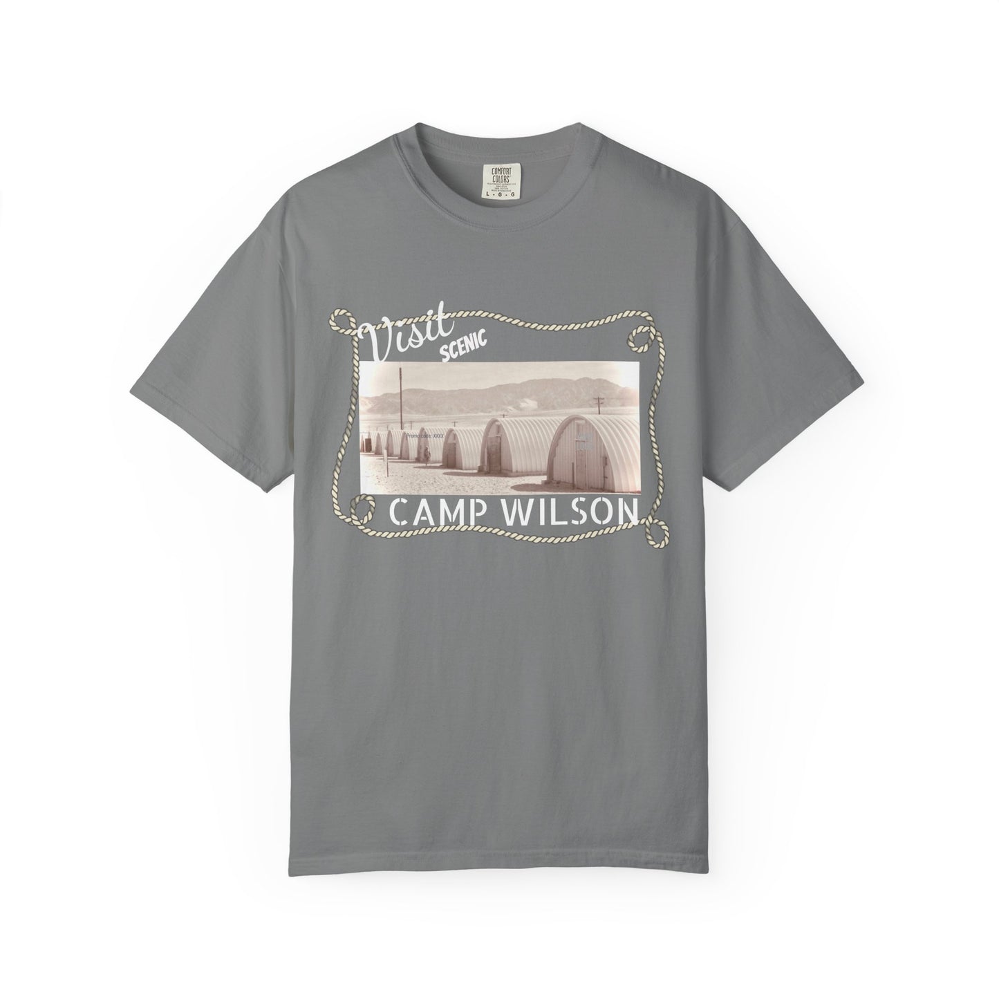 Scenic Camp Wilson (White print) Garment-Dyed Unisex T-Shirt