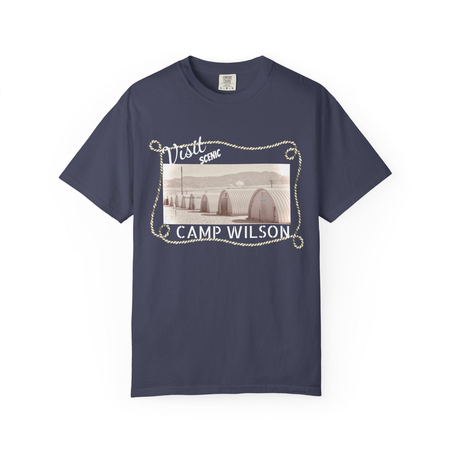 Scenic Camp Wilson (White print) Garment-Dyed Unisex T-Shirt