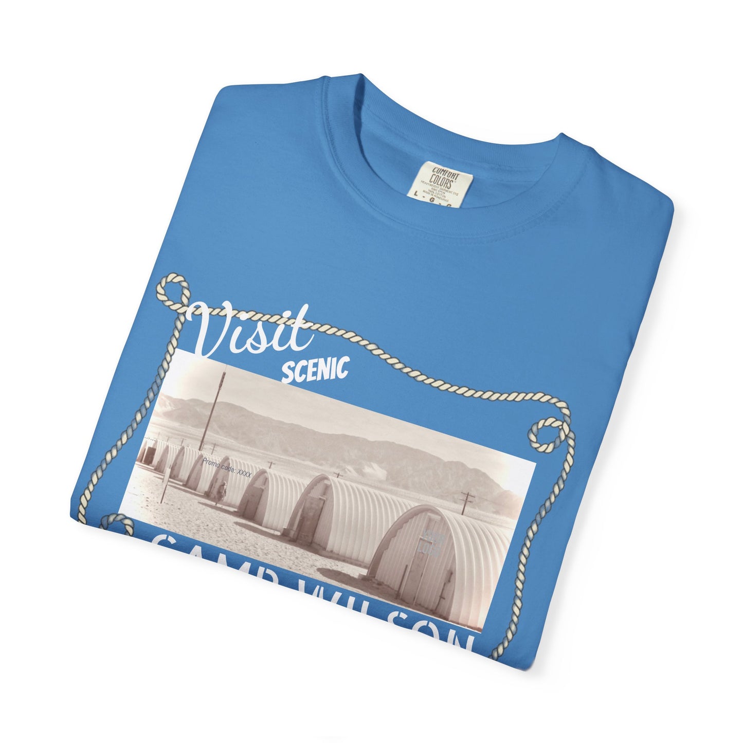 Scenic Camp Wilson (White print) Garment-Dyed Unisex T-Shirt