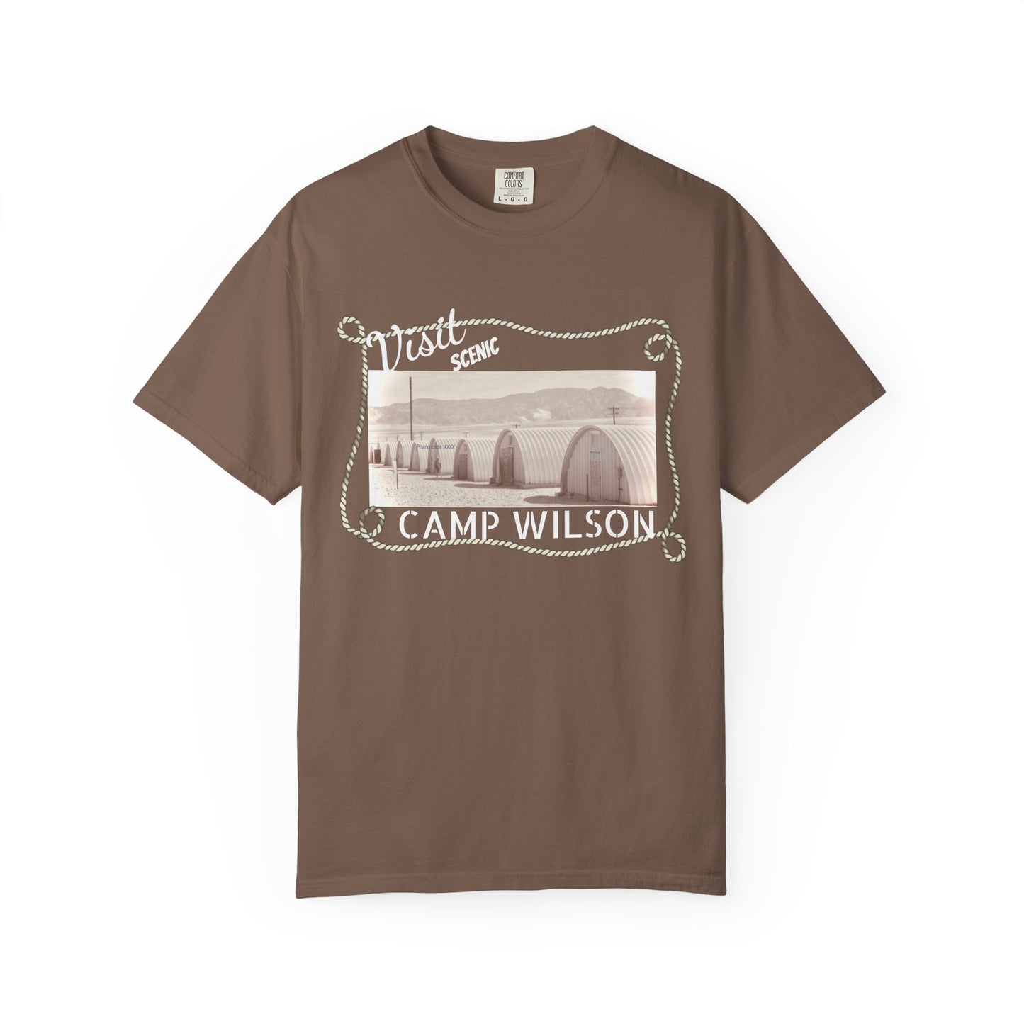 Scenic Camp Wilson (White print) Garment-Dyed Unisex T-Shirt