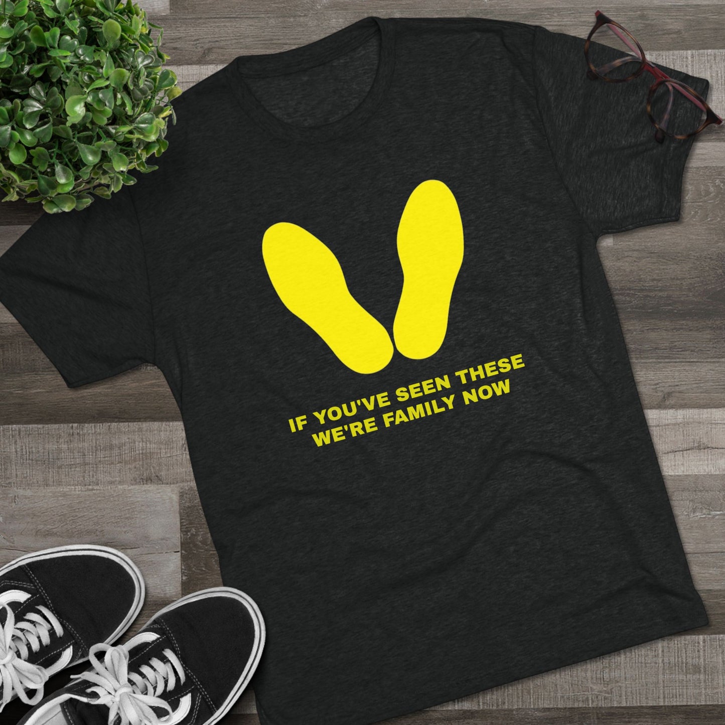 Yellow Footprint Family | Unisex Tri-Blend Crew Tee