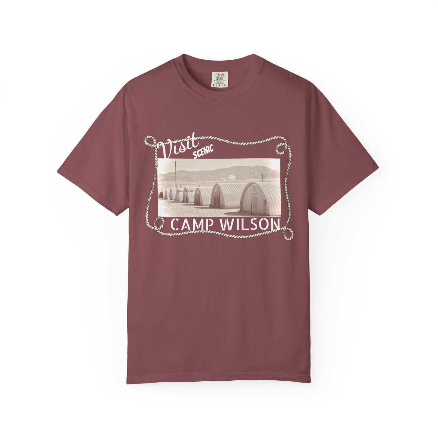 Scenic Camp Wilson (White print) Garment-Dyed Unisex T-Shirt