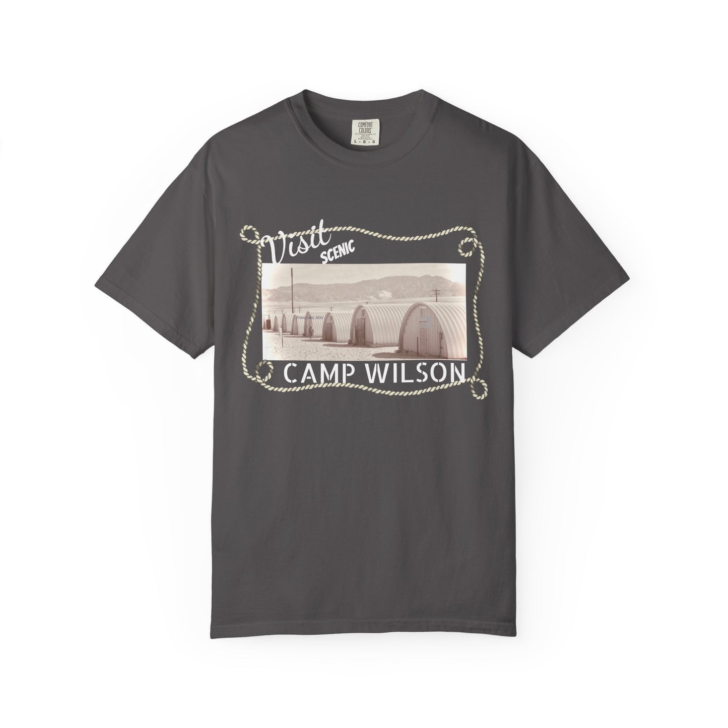 Scenic Camp Wilson (White print) Garment-Dyed Unisex T-Shirt
