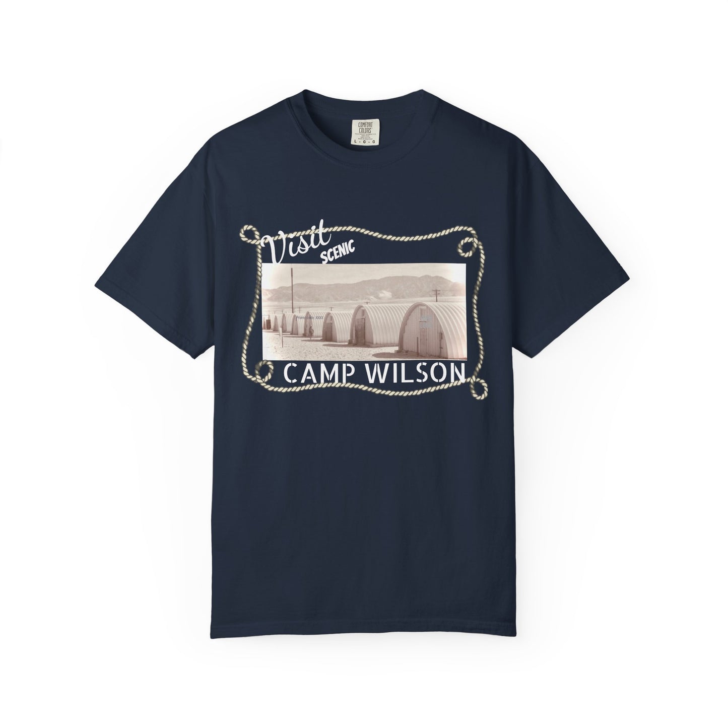 Scenic Camp Wilson (White print) Garment-Dyed Unisex T-Shirt