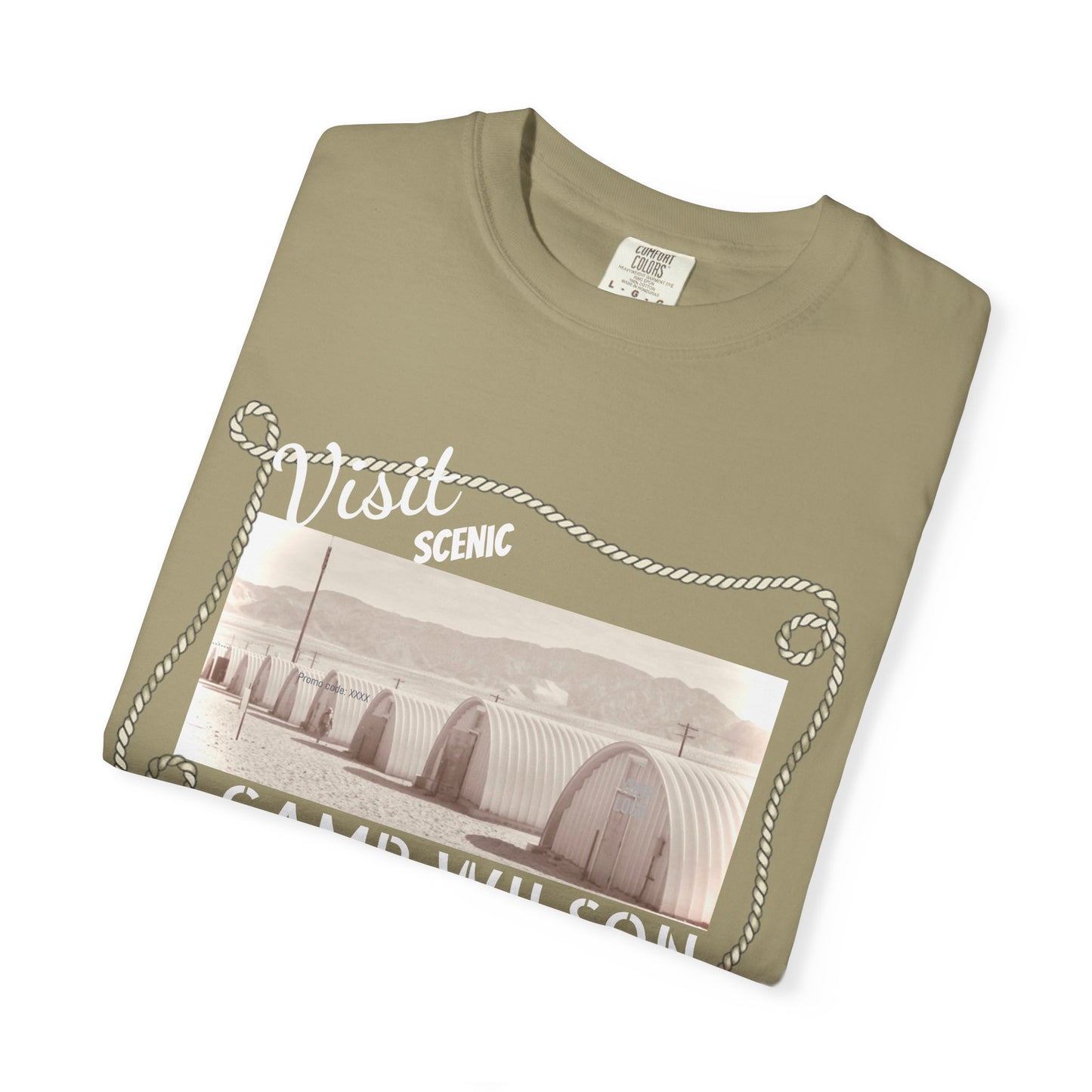 Scenic Camp Wilson (White print) Garment-Dyed Unisex T-Shirt