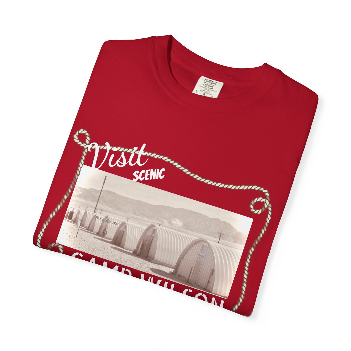 Scenic Camp Wilson (White print) Garment-Dyed Unisex T-Shirt