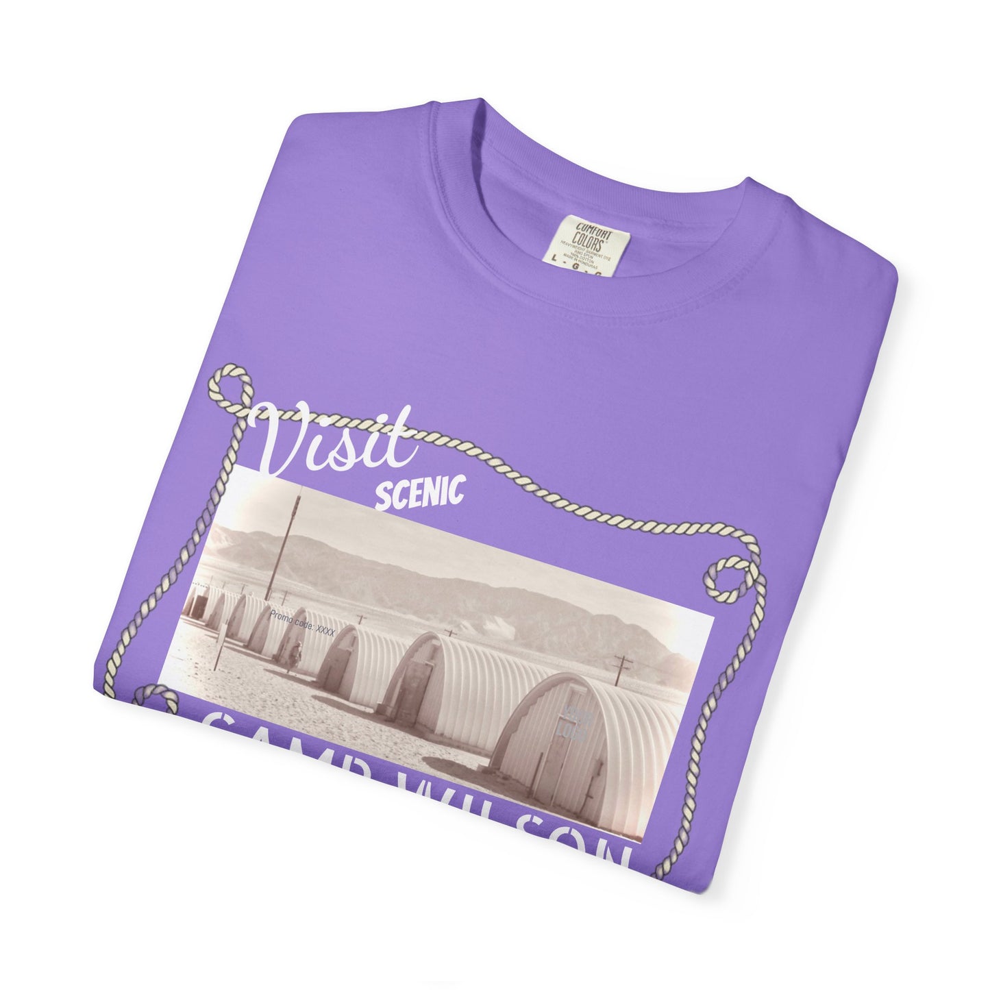 Scenic Camp Wilson (White print) Garment-Dyed Unisex T-Shirt