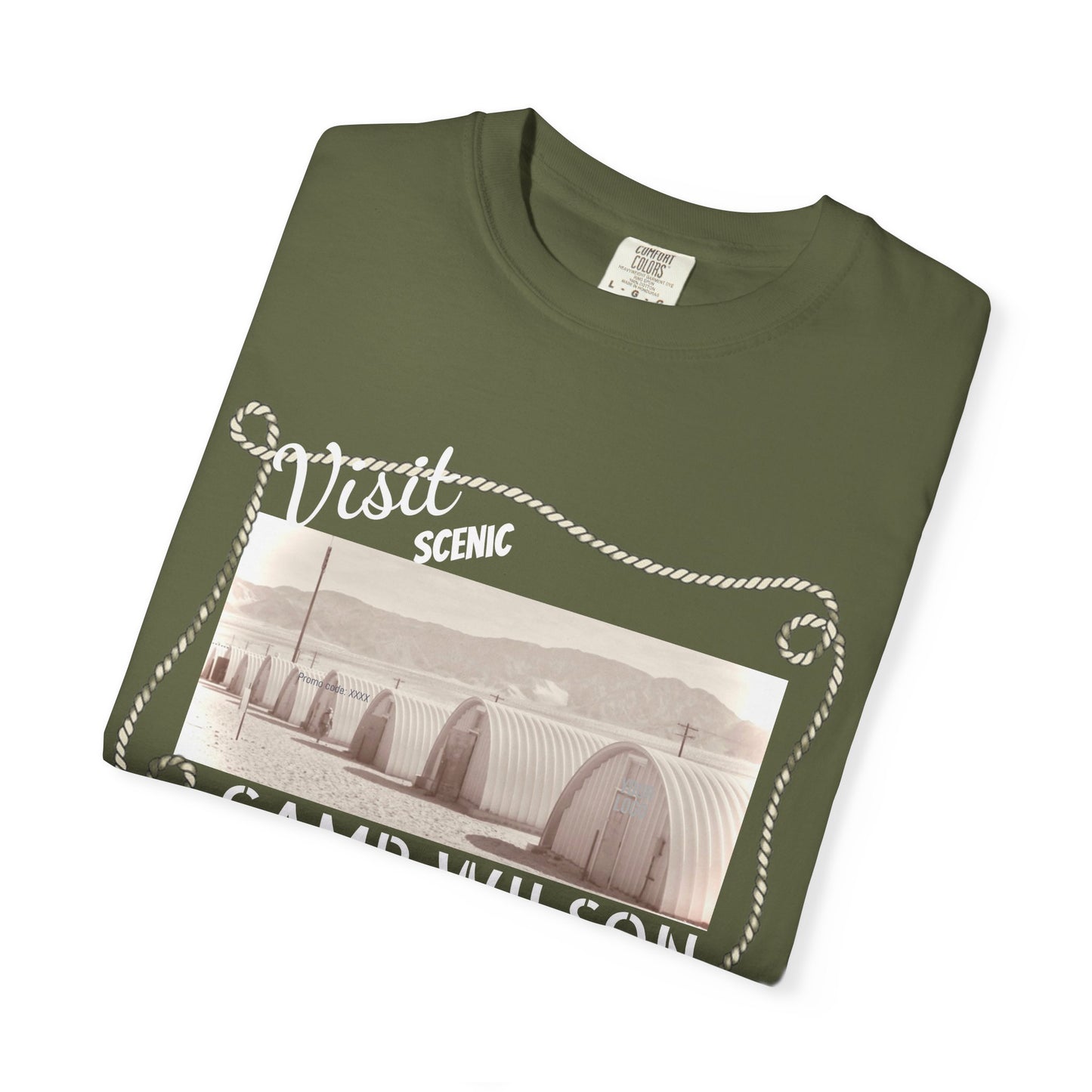 Scenic Camp Wilson (White print) Garment-Dyed Unisex T-Shirt