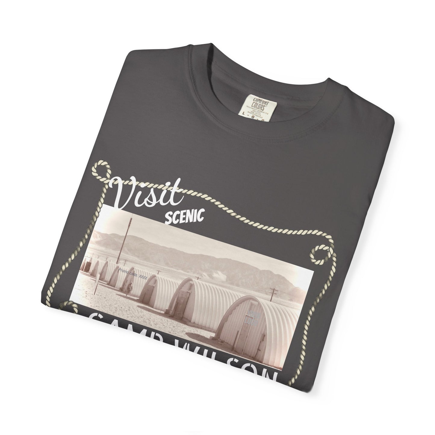 Scenic Camp Wilson (White print) Garment-Dyed Unisex T-Shirt