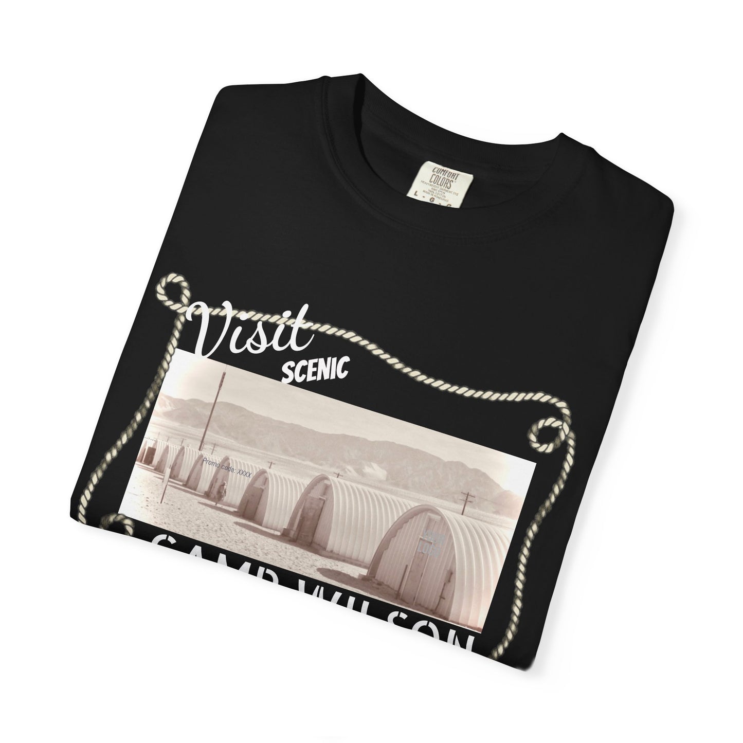 Scenic Camp Wilson (White print) Garment-Dyed Unisex T-Shirt
