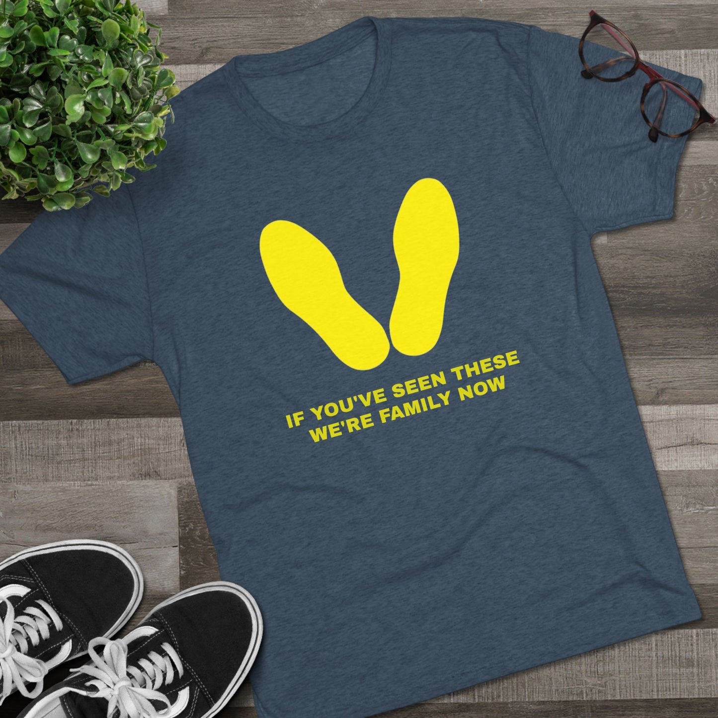 Yellow Footprint Family | Unisex Tri-Blend Crew Tee