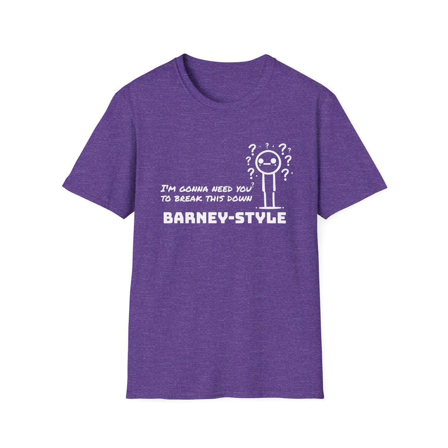 Barney-Style (White Print) | Unisex Softstyle T-Shirt